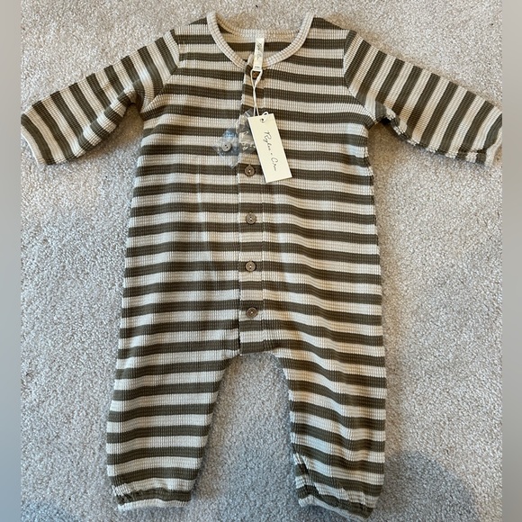 Long Sleeve Jumpsuit from Rylee + Cru in moss stripe - Picture 2 of 3